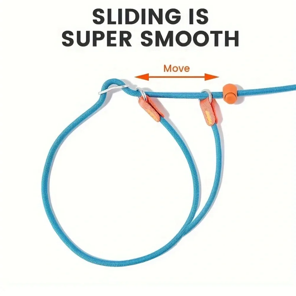 HOWGO Pink Dog Slip Nylon Adjustable Collar with Orange Accent